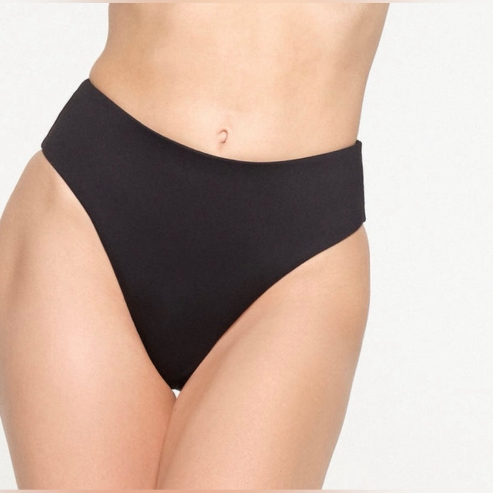 SKIMS Black High-Rise Bikini Bottom